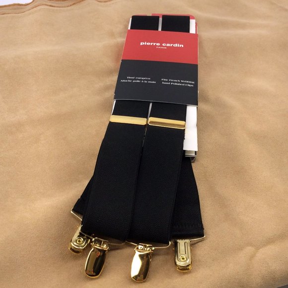 Pierre Cardin - Black and Brass Suspenders with Tags - Picture 3 of 9